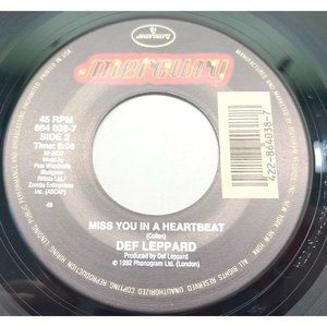 Def Leppard Miss You in a Heartbeat / Make Love Like a Man 45 Rock Mercury VG++